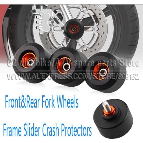 2018 Motorcycle Frame Slider For Duke 125 200 390 2018 Front and Rear Fork Wheel Frame Slider Crash Pads Falling Protection