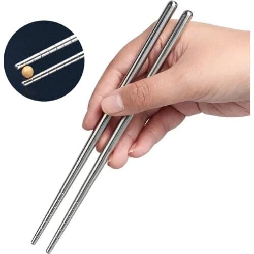 5/2PCS Portable Stainless Steel Chopsticks Non-slip Reusable Chinese Non-slip Environmentally Friendly Tableware Sushi Tools