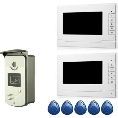 7 Inch Video Intercom IR Night Vision RFID Access Door Camera LED Monitor Doorbell Intercom Security Door Phone kits