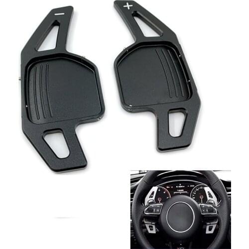 Aluminium steering wheel DSG paddle shifters for Audi A4L A5 A6L A8 Q5 Q7 2008-2012 Paddle Gearbox Car Accessories sticker cover