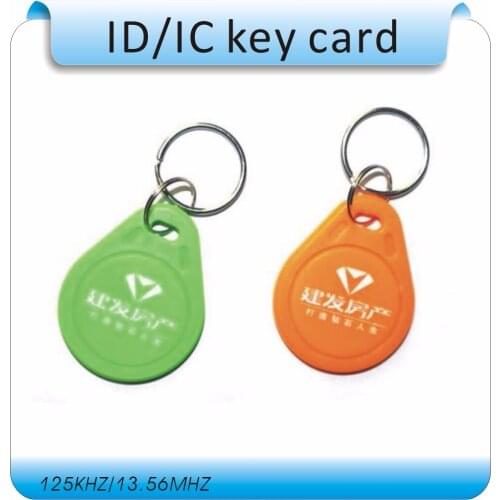 Free shipping 100pcs/Lot include printing logo 125KHZ RFID Tag Proximity ID Token Tag Key Ring /access control card