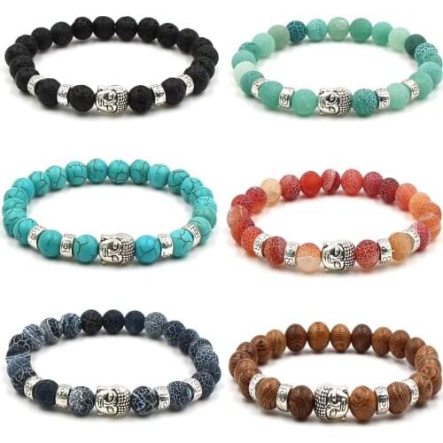 Budha Bracelet Buddha Head Sakyamuni Prayer Beads Crystal Spacer Lucky Charm Fashion Jewelry For Buddhist Holy Church Buddhism