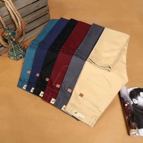 Trousers Male Brand Gray Red Khaki Navy 6 Color Casual Pants Men 2020 Autumn New Business Fashion Leisure Elastic Straigh