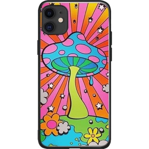 Phone Cover Case for iPhone 6 6S 7 8 Plus X Xs XR 11 12 Mini Pro Max 5 5S SE 2020 Silicone TPU mushroom aesthetic
