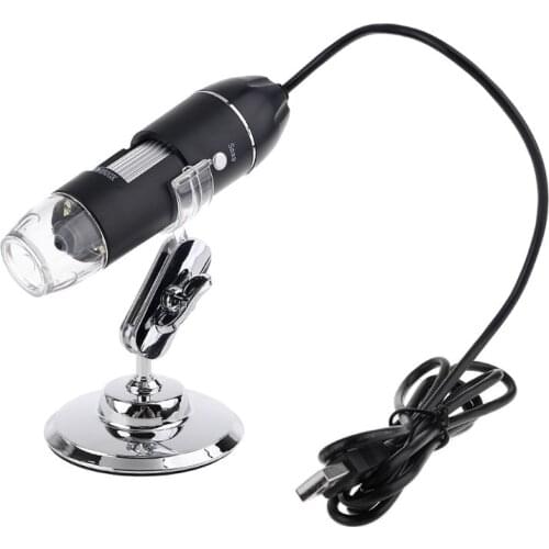 3-in-1 Digital USB Microscope 1600X Portable 2Adapters Support OSX Windows PC Type-C Micro-USB Phone Magnifier with 8LED