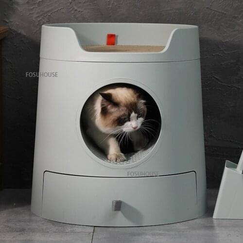 Double Layer Cat Litter Box Basin Super Large Fully Enclosed Drawer Toilet Kitten Splash Proof Cat Products With Sand Excrement