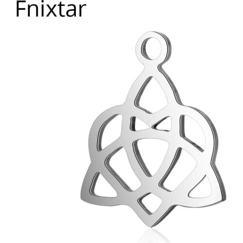 Fnixtar 12.4*15.5mm 316L Stainless Steel Metal Charms Pendant for Women Jewelry Making Cutting Charm Wholesale 20pcs/lot