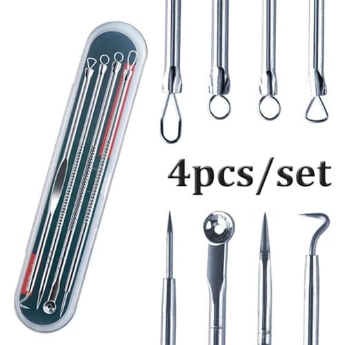Newest Dual Heads Acne Needle Blackhead Blemish Squeeze Pimple Extractor Remover Spot Cleaner Beauty Skin Care Tool 4pcs/set