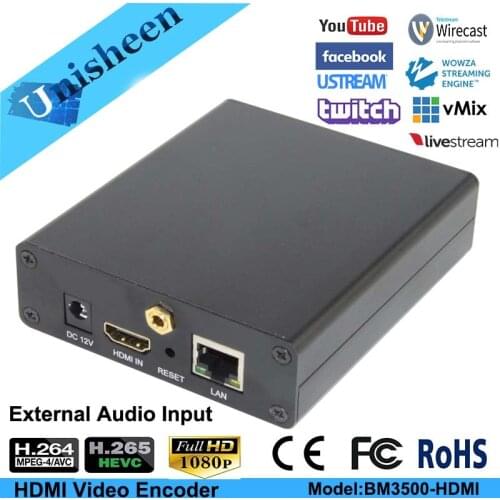Unisheen H.265 H.264 IPTV HDMI Audio Video Encoder Live Stream Broadcast, works with wowza, xtream codes,youtube facebook onvif