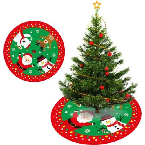 84*84cm Red Christmas Tree Skirt Carpet Christmas Floor Mat Christmas Tree Ornaments Base Floor Mat Home Christmas Decor