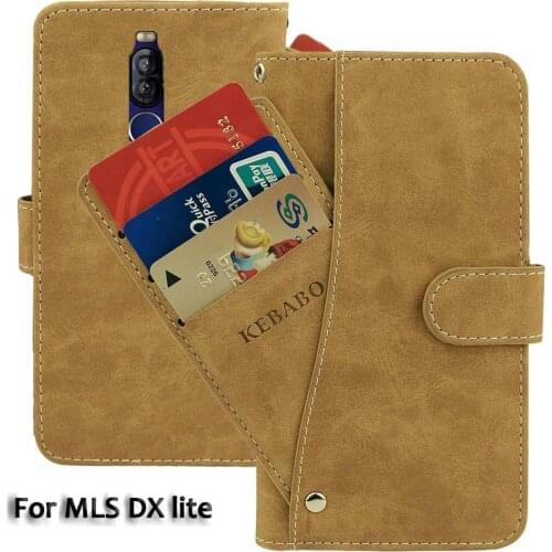 Leather Wallet MLS DX lite 5.7" Case Flip Retro Luxury Front Card Slots Cases Cover Business Magnetic Phone Bags