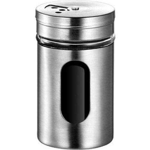 Stainless Steel Seasoning Jars Glass Spreading Bottle Barbecue Seasoning Pot Pepper Bottle Toothpick Holder Salt Shaker LBS