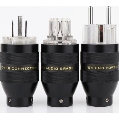 Preffair P201TR Aluminium Alloy Top Clear EU/US Version Connector Extension Power Plug for Power Cable Extension Adapter