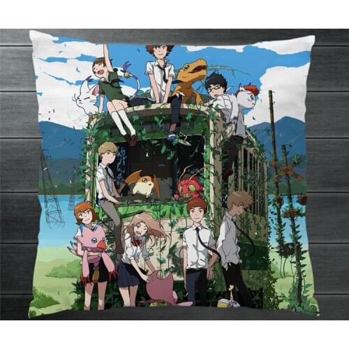 Digimon Adventure Tri Digital Monster Two Side 40x40cm HD Pillowcase Pillow Case Cover Cosplay Manga Gift BED/SOFA/CAR Decor P27