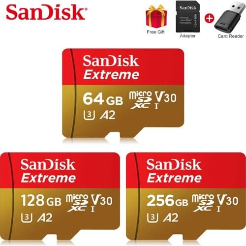 Sandisk Original Memory Card Extreme Micro SD Card A2 A1 V30 U3 Flash Card 64GB 32GB TF Card 128GB Memory Microsd For your phone
