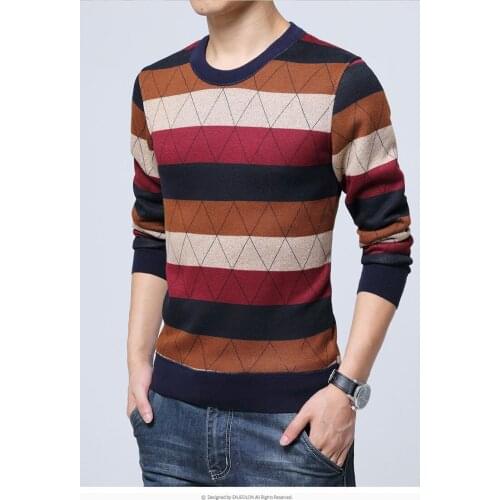2021 New Fashion Brand Sweater Mens Pullover Striped Slim Fit Jumpers Knitred Woolen Autumn Korean Style Casual Men Clothes