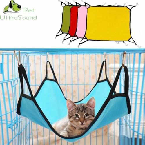 ULTRASOUND PET Durable Kitten Cat Hammock Comfortable Soft Hanging Fleece Pet Cage Hammock Bed Cat Cattery Mat House