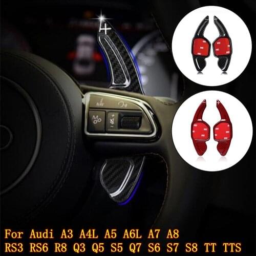Carbon Fiber Steering Wheel Shift Paddle Extension For Audi A3 A4L A5 A6L A7 A8 RS3 RS6 R8 Q3 Q5 S5 Q7 S6 S7 S8 TT TTS