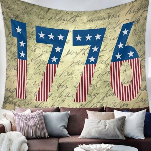 Vintage Text Texture 1776 Tapestry Bedroom Home Decoration Wall Blanket Tapestry Bedroom Wall Hanging Yoga Mat