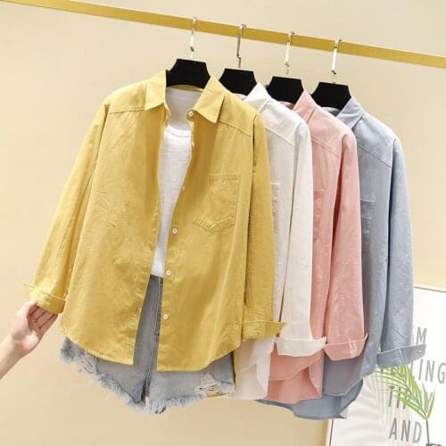 Blouse Women Shirt 2021 Autumn Shirt Loose Casual Long Sleeves Womens White Coat Blusas Mujer De Moda