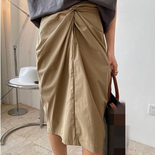 2021 New Summer Fashion Ladies Skirt Solid Color Loose High Quality Women Skirts Casual Elegant Cotton Female Skirt T127
