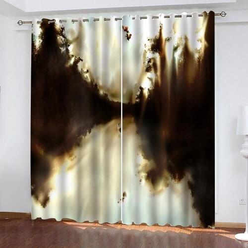 Custom gold curtains 3D Blackout Curtains For Living room Bedding room Drapes Cotinas stereoscopic curtains