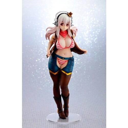 1pcs 18CM pvc Japanese sexy anime figure Super sonico SoniComi Jean ver action figure collectible model toys brinquedos