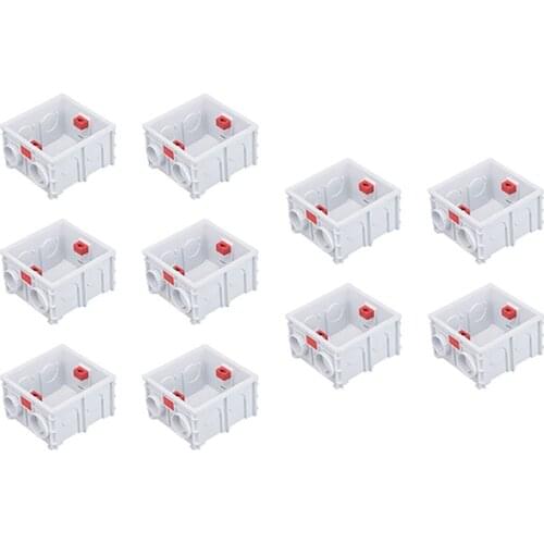 10Pcs 50mm Deep Plasterboard Back Box Wall Socket Boxes 86 Type Mounting Box Junction Boxes for Embedded Installation