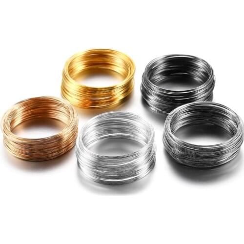 100 Loops/lot 0.6mm Silver Gold Bronze Memory Beading Steel Wire For DIY Jewelry Making Findings Accessories Supplies Bracelets