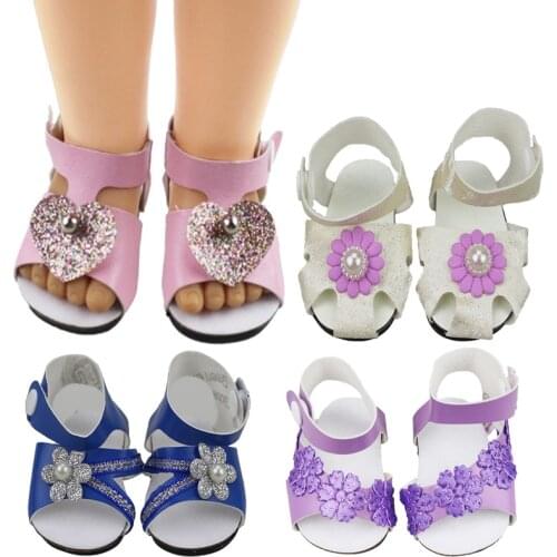 18-inch Doll Shoes-My Little Baby Accessories fit 18''/43-46cm life/generation doll-cute Toys Sandals for Girls best Gifts 107
