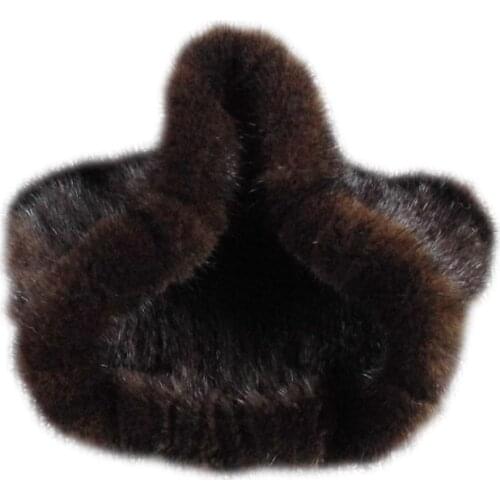 2017 Fashion Women Headbands Fur Scarf High Quality Handmade Winter wrap Knitted Mink Fur Scarves Women Headband Free Shipping