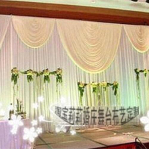 3M(H) * 6M(W) Clear White Wedding Backdrop wedding Stage curtain wedding decoration