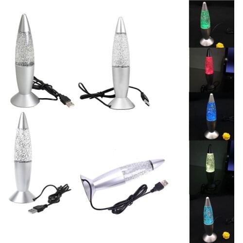 4pcs Multi Color Changing Lava Night Light LED Mini Rocket Shape USB Plug Novelty Lamp for Indoor home bedroom Desk decorations