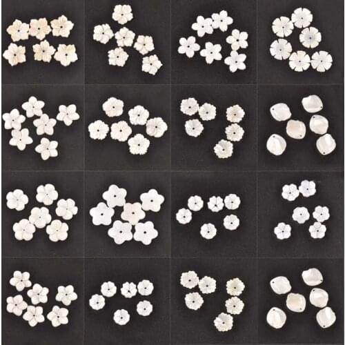 Flower Texture Curved Natural Shells Beads Mother Of Pearl For Jewelry Making Earring Accessories Diy Crafts 5Pcs 8-20mm tr0391