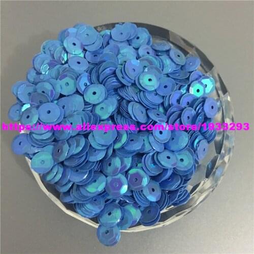 50g(4000pcs) 6mm CUP Blue AB round loose sequins Paillette sewing Wedding craft good quality