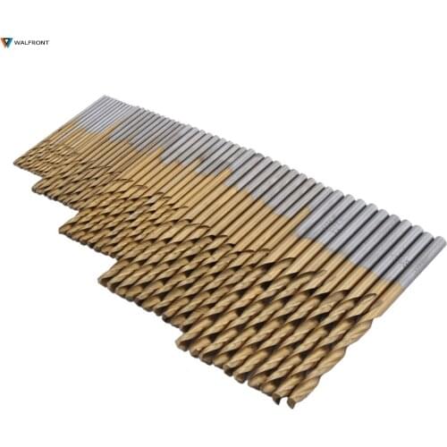 50Pcs/set Twist Drill Bit Set Titanium Coated HSS High Speed Steel Sharpening Drill Bits Woodworking Metal Tools 1/1.5/2/2.5/3mm