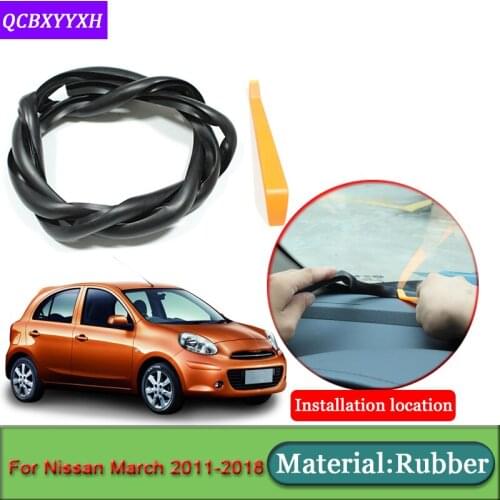Car-styling For Nissan March 2011-2018 Anti-Noise Soundproof Dustproof Car Dashboard Windshield Sealing Strips Auto Accessories