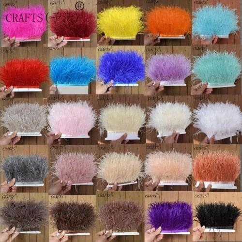 High quality fluffy ostrich feather trimming cloth sideband 5M 10M long DIY clothing accessories decorative accessories 8-11cm