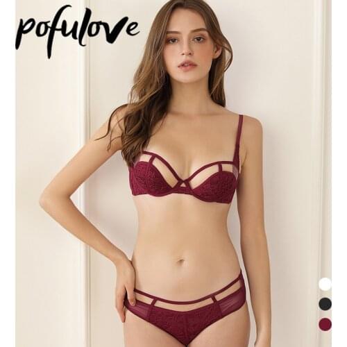 Women Sexy Bras Set Mesh Transparent Bra Underwire Push Up Underwear Red White Female Lingerie Seamless Soutien Gorge Crop Top