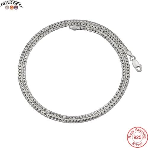 YKNRBPH Men and women 925 sterling silver simple snake bone necklace hip hop all-match anniversary sweater chain