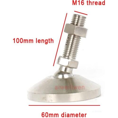 D60 M16 thread 100mm machine universal feet adjustable foot cup carbon steel Metal Leg furniture supporting swivel feet cup