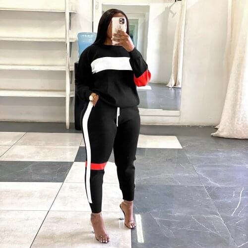 Two Pieces Set Women O Neck Cute Print Tracksuit Lady Casual Sporty Outfits 2 Pieces Suit