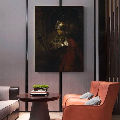 Holover Canvas Oil Painting Rembrandt"Alexander the great"Chiaroscuro Artwork Aesthetic Poster Wall Art Home Room Decoration