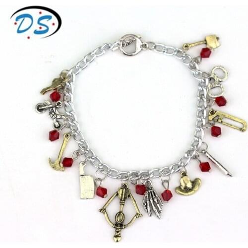The Walking Dead Bracelet Jewelry Handmade Crystal Beads Charms Bracelets Link Chain Bangle Bracelets for Women Souvenir
