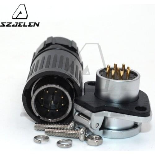 HP20 series Waterproof Aviation Automotive Electric power cable 9 pin Plug&Socket Industrial Connectors