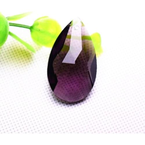 10pcs/lot 38*21mm Violet Angels tears Faceted crystal Chandelier prisms, chandelier crystal Glass Suncatcher (+Free rings)