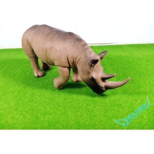 Simulation Model of Wild Animals Toys PVC Animals World Black Rhinos Static Model Plastic Action Figures Toys Gift for Kids