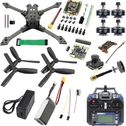 JMT Falcon-220 220mm DIY RTF FPV Racing Drone Quadcopter BS430 30A ESC F4 Pro V2 Flight Control 1200TVL Camera FS I6 Transmitter