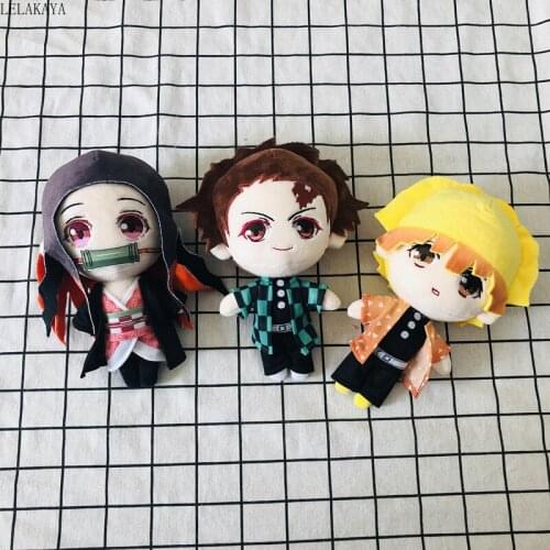 Cosplay Anime Demon Slayer Kimetsu no Yaiba Kamado Tanjirou Nezuko Agatsuma Zenitsu Hashibira Inosuke Cartoon Doll Plush Toys #5