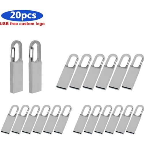 Mini metal bulk 20pcs Personalize free logo flash usb 128gb 8gb 4gb waterpoof metal memoria flash usb 64gb 32gb 16gb menory gift